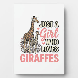 Giraffe Liebhaber Mädchen Vintage Sticherei Shirt Fotoplatte