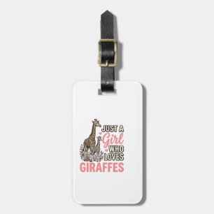 Giraffe Liebhaber Mädchen Vintage Sticherei Shirt Gepäckanhänger
