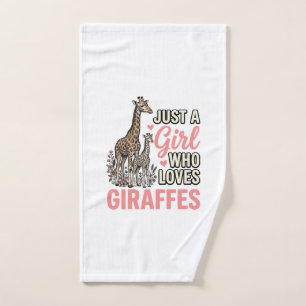 Giraffe Liebhaber Mädchen Vintage Sticherei Shirt  Handtuch