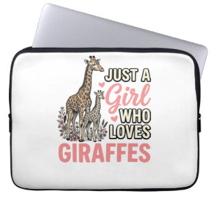 Giraffe Liebhaber Mädchen Vintage Sticherei Shirt  Laptopschutzhülle