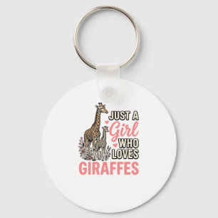 Giraffe Liebhaber Mädchen Vintage Sticherei Shirt  Schlüsselanhänger