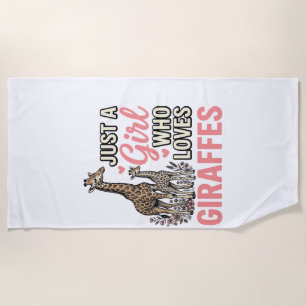 Giraffe Liebhaber Mädchen Vintage Sticherei Shirt Strandtuch