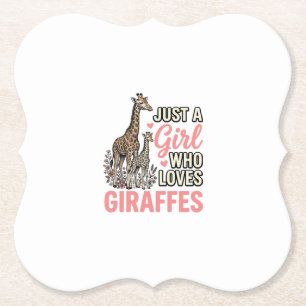 Giraffe Liebhaber Mädchen Vintage Sticherei Shirt Untersetzer