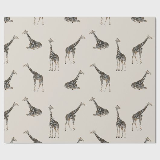 Giraffe light mocha geschenkpapier (Flach)