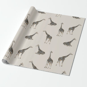 Giraffe Light Mokka Geschenkpapier