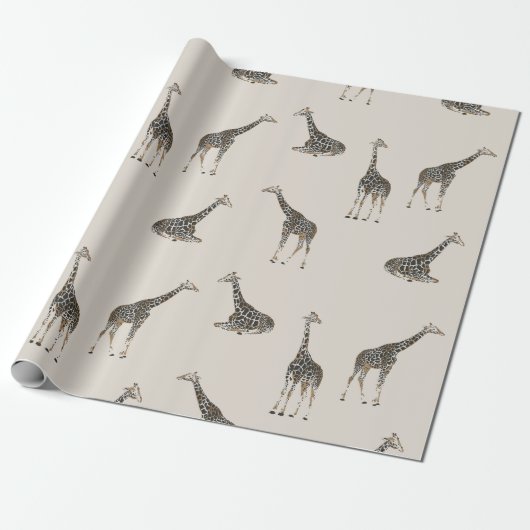 Giraffe Light Mokka Geschenkpapier (Ungerollt)