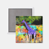 Giraffe Lila Psychedelic Magnet (Vorderseite/Rückseite)