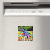 Giraffe Lila Psychedelic Magnet (In Situ (Geschirrspüler))