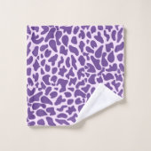 Giraffe Lila Skin Muster Wildtierprint Badhandtuch Set (Waschlappen)