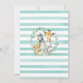 Giraffe Lion Safari Jungle Animals Baby Shower Einladung (Rückseite)