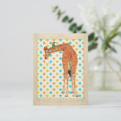 Giraffe & Little Bird Postcard Postkarte (Stehend Vorderseite)