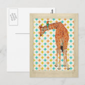 Giraffe & Little Bird Postcard Postkarte (Vorne/Hinten)