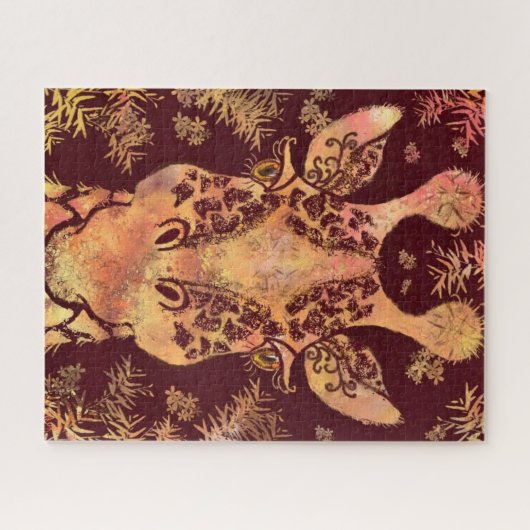 Giraffe Looking Jigsaw Puzzle - Malerei (Horizontal)