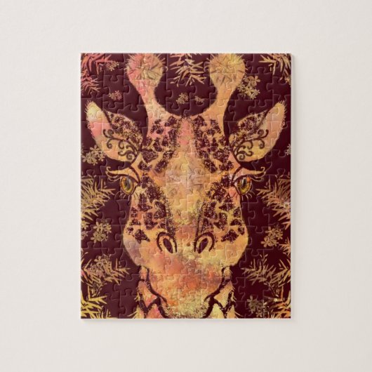 Giraffe Looking Puzzle - Malerei (Vertikal)