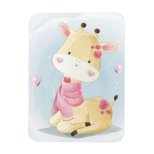 Giraffe Lover Baby Giraffe mit Liebe Magnet (Vertikal)
