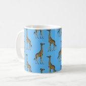 Giraffe Lover Blue Wild Animals Zoo African Safari Kaffeetasse (Vorderseite Links)