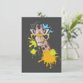 Giraffe Lover Cute Giraffe With Glasses Dankeskarte (Stehend Vorderseite)