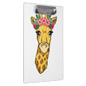 Giraffe Lover Giraffe Blume Wreath Klemmbrett (Rechts)