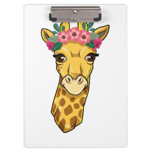 Giraffe Lover Giraffe Blume Wreath Klemmbrett