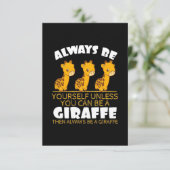 Giraffe Lover Giraffe immer selbst sein Begleitkarte (Stehend Vorderseite)