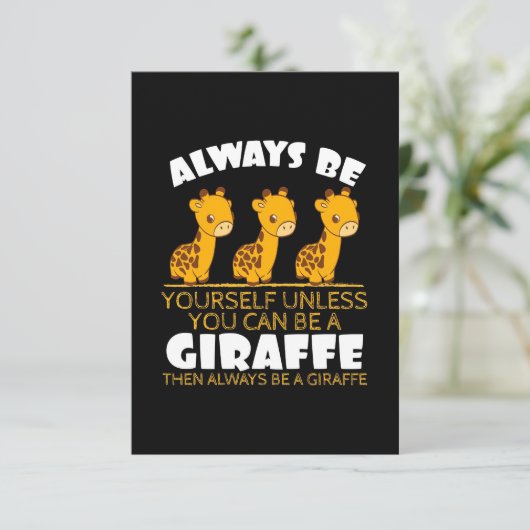 Giraffe Lover Giraffe immer selbst sein Begleitkarte (Stehend Vorderseite)