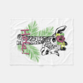 Giraffe Lover Giraffe mit Hibiskus Fleecedecke (Vorderseite (Horizontal))