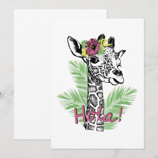 Giraffe Lover Giraffe mit Hibiskus Programm (Vorne/Hinten)