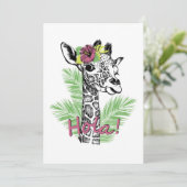 Giraffe Lover Giraffe mit Hibiskus Programm (Stehend Vorderseite)