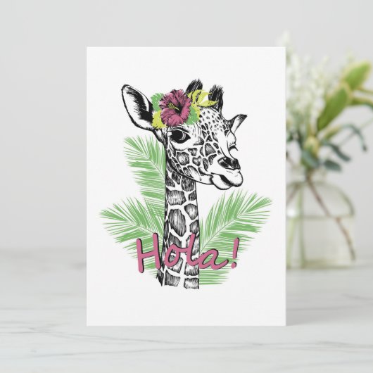 Giraffe Lover Giraffe mit Hibiskus Programm (Stehend Vorderseite)