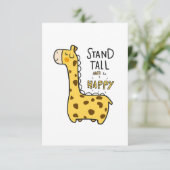 Giraffe Lover Giraffe Stand Tall Begleitkarte (Stehend Vorderseite)