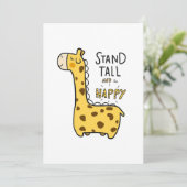 Giraffe Lover Giraffe Stand Tall Einladung (Stehend Vorderseite)