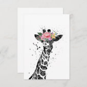 Giraffe Lover Giraffe und Blume Begleitkarte (Vorne/Hinten)