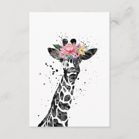 Giraffe Lover Giraffe und Blume Begleitkarte (Vorderseite)