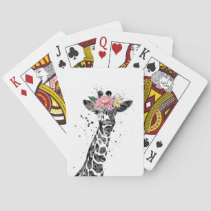 Giraffe Lover Giraffe und Blume Spielkarten