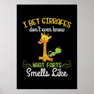 Giraffe Lover Giraffe Wie Furzen riechen Poster