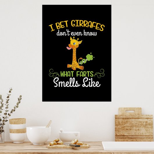 Giraffe Lover Giraffe Wie Furzen riechen Poster (Küche)