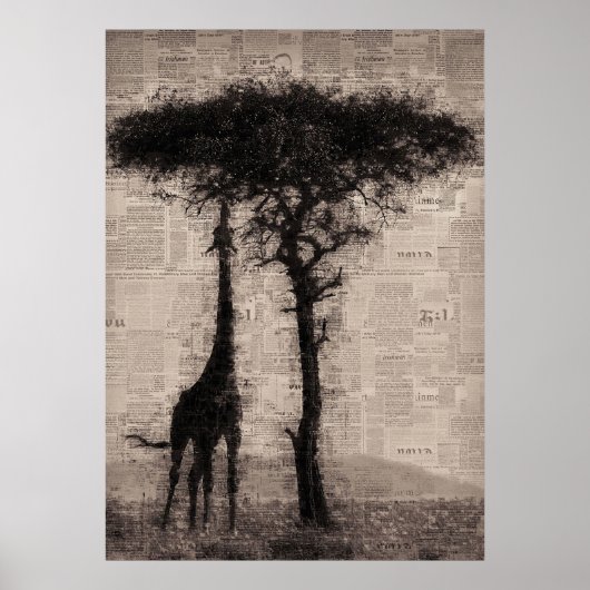 Giraffe Lover Giraffe Zeitung Kunst Poster (Vorne)