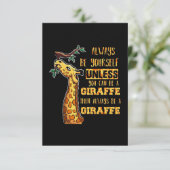 Giraffe Lover Giraffen sind immer du selbst Begleitkarte (Stehend Vorderseite)