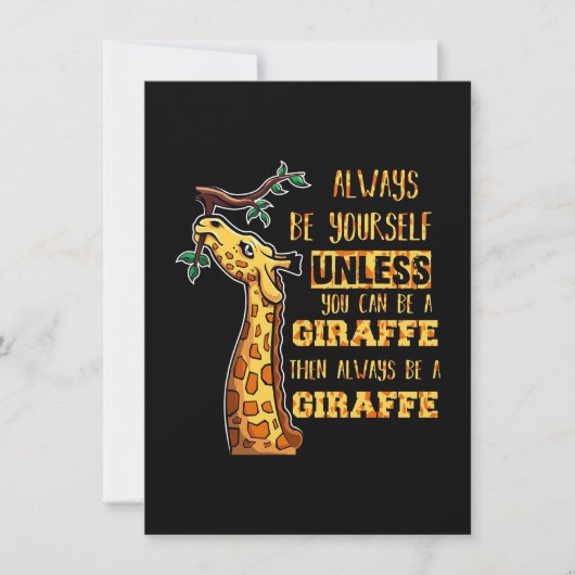 Giraffe Lover Giraffen sind immer du selbst Dankeskarte (Vorderseite)