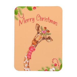 Giraffe Lover Giraffes Africa Frohe Weihnachten Magnet