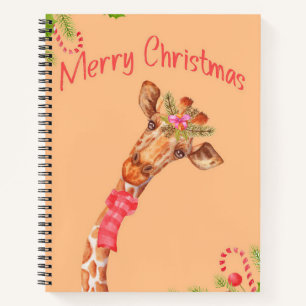 Giraffe Lover Giraffes Africa Frohe Weihnachten Notizblock