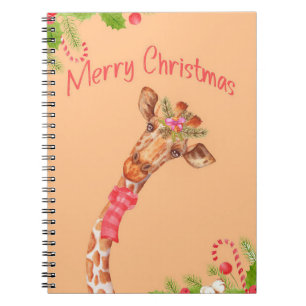 Giraffe Lover Giraffes Africa Frohe Weihnachten Notizblock