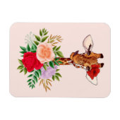 Giraffe Lover Giraffes Afrika und Blume Magnet (Horizontal)