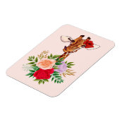 Giraffe Lover Giraffes Afrika und Blume Magnet (Linke Seite)