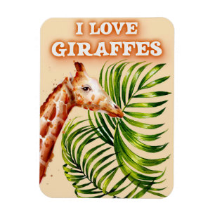 Giraffe Lover I Liebe Giraffen Magnet