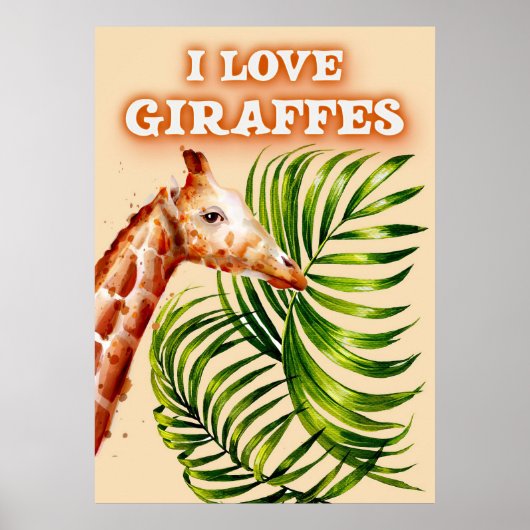 Giraffe Lover I Liebe Giraffen Poster (Vorne)