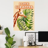 Giraffe Lover I Liebe Giraffen Poster (Heimbüro)
