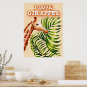 Giraffe Lover I Liebe Giraffen Poster (Küche)