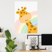 Giraffe Lover Niedlich Giraffe Peeking Poster (Heimbüro)