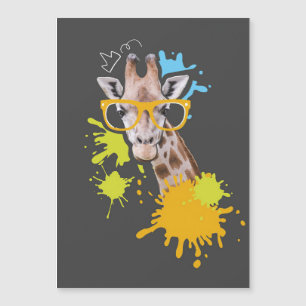 Giraffe Lover Niedliche Giraffe mit Brille Magnetkarte